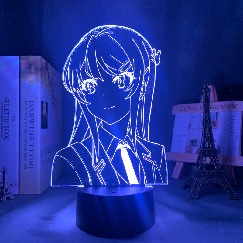 Anime Lamp: Mai Sakurajima Inspired Night Light | Rascal Does Not Dream Of Bunny Girl Senpai Anime Gifts
