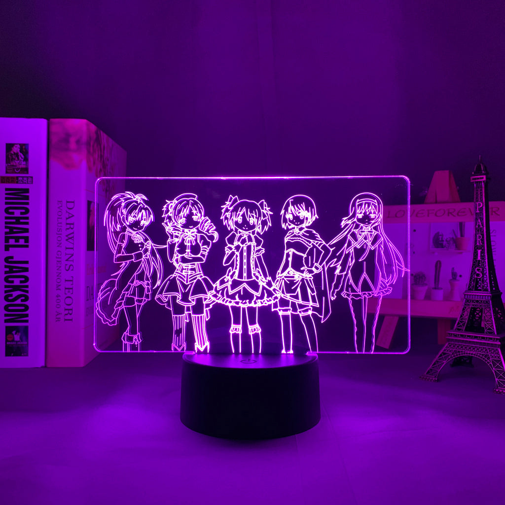 Anime Lamp: Sakura, Homura, Madoka, Sayaka, Mami | Puella Magi Madoka Magica