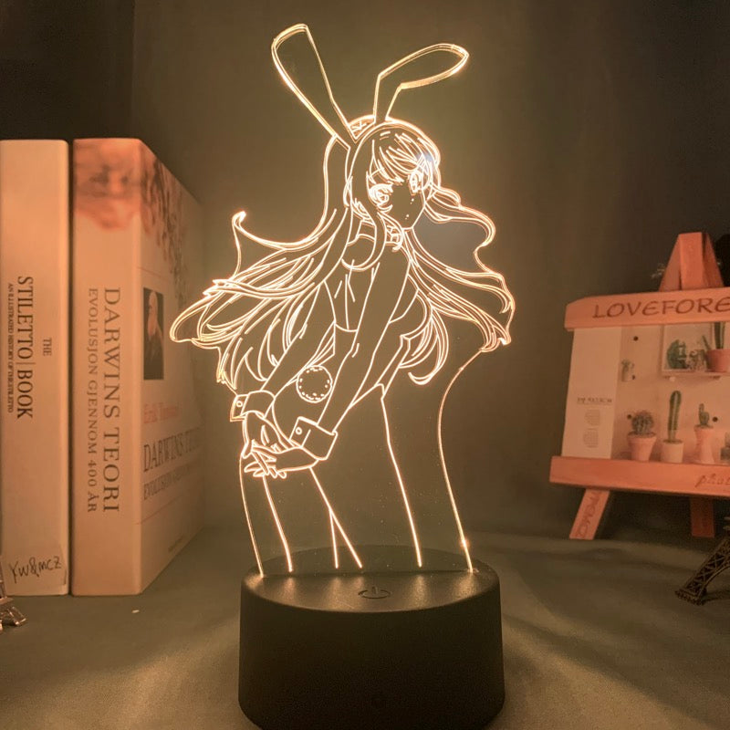 Anime Lamp: Mai Sakurajima Inspired Night Light | Rascal Does Not Dream Of Bunny Girl Senpai Anime GiftsCopy)