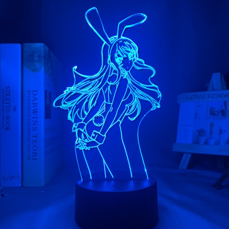Anime Lamp: Mai Sakurajima Inspired Night Light | Rascal Does Not Dream Of Bunny Girl Senpai Anime GiftsCopy)