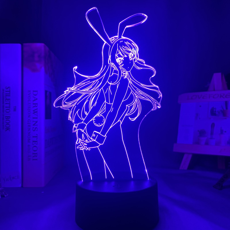 Anime Lamp: Mai Sakurajima Inspired Night Light | Rascal Does Not Dream Of Bunny Girl Senpai Anime GiftsCopy)