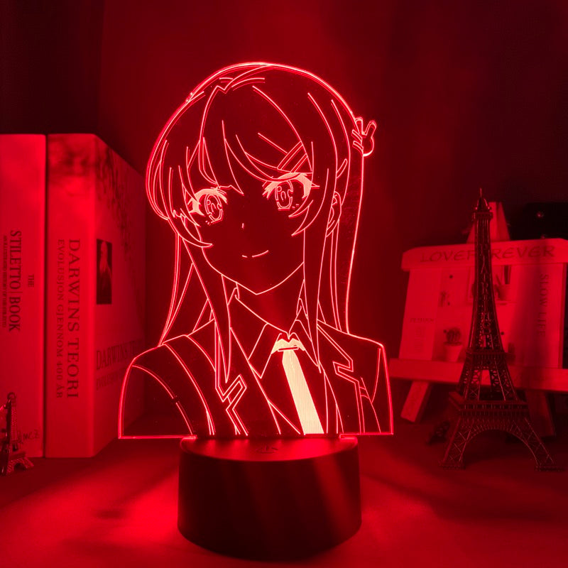 Anime Lamp: Mai Sakurajima Inspired Night Light | Rascal Does Not Dream Of Bunny Girl Senpai Anime Gifts