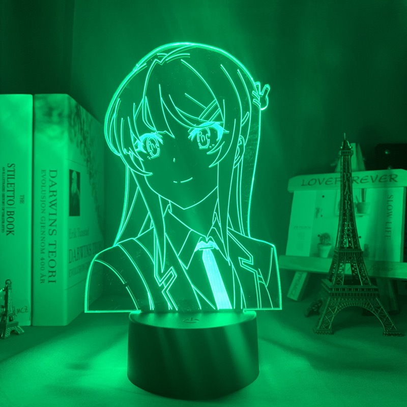Anime Lamp: Mai Sakurajima Inspired Night Light | Rascal Does Not Dream Of Bunny Girl Senpai Anime Gifts