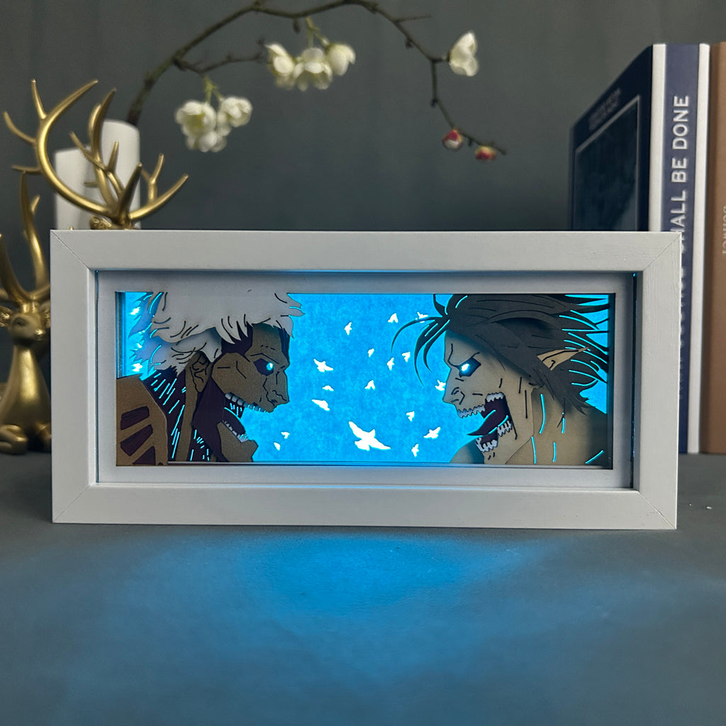 Anime Light Box: Eren Yeager x Reiner Braun Inspired | Attack on Titan Anime Gifts