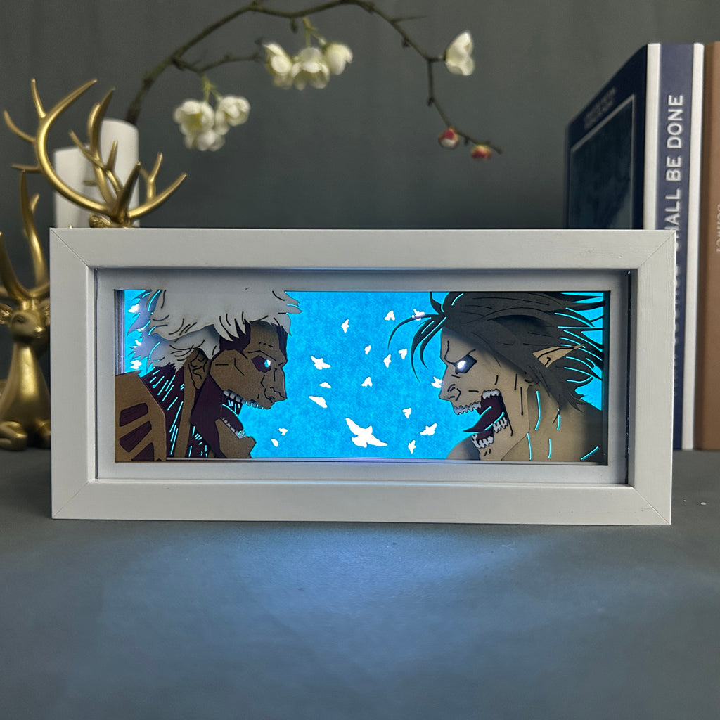 Anime Light Box: Eren Yeager x Reiner Braun Inspired | Attack on Titan Anime Gifts