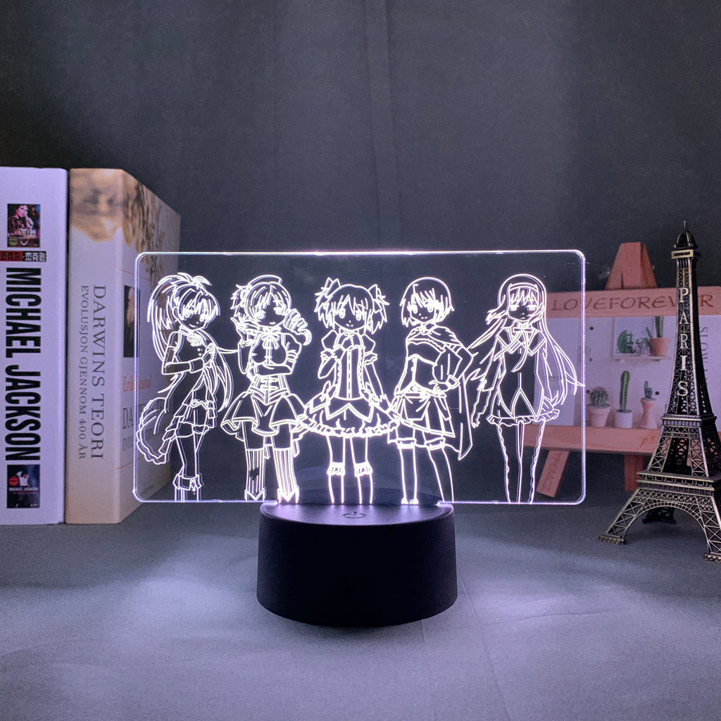 Anime Lamp: Sakura, Homura, Madoka, Sayaka, Mami | Puella Magi Madoka Magica