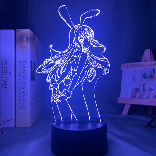 Anime Lamp: Mai Sakurajima Inspired Night Light | Rascal Does Not Dream Of Bunny Girl Senpai Anime GiftsCopy)