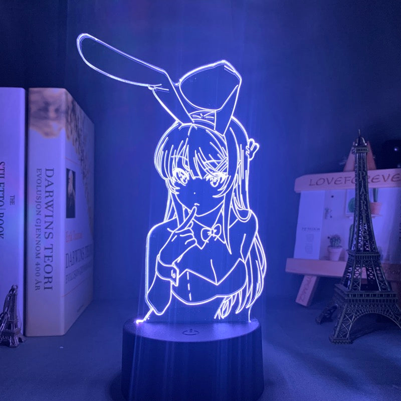 Anime Lamp: Mai Sakurajima Inspired Night Light | Rascal Does Not Dream Of Bunny Girl Senpai Anime GiftsCopy)