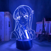 Anime Lamp: Mai Sakurajima Inspired Night Light | Rascal Does Not Dream Of Bunny Girl Senpai Anime Gifts