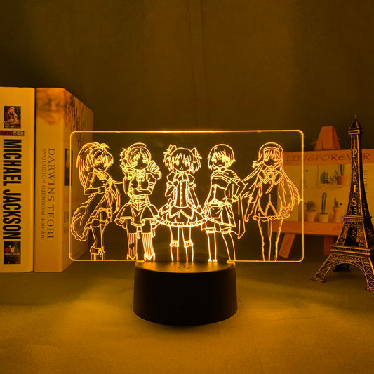 Anime Lamp: Sakura, Homura, Madoka, Sayaka, Mami | Puella Magi Madoka Magica