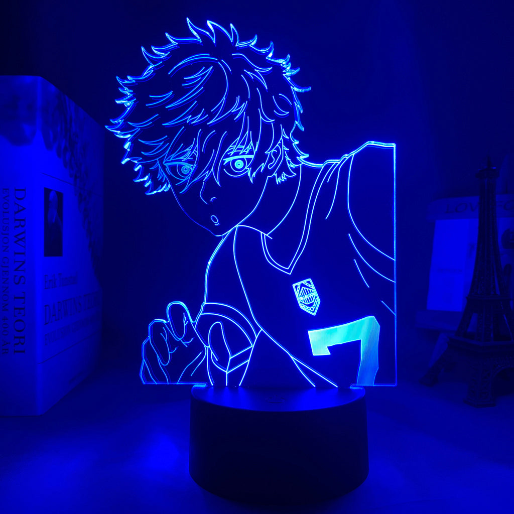 Anime Lamp: Seishiro Nagi Inspired Night Light | Blue Lock Anime Gifts