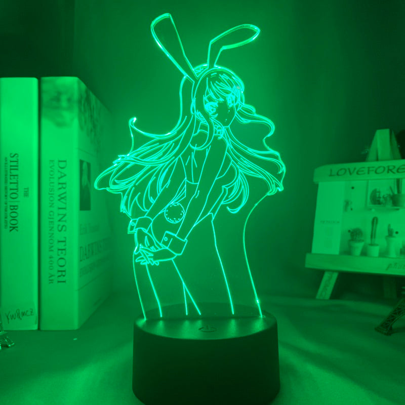 Anime Lamp: Mai Sakurajima Inspired Night Light | Rascal Does Not Dream Of Bunny Girl Senpai Anime GiftsCopy)