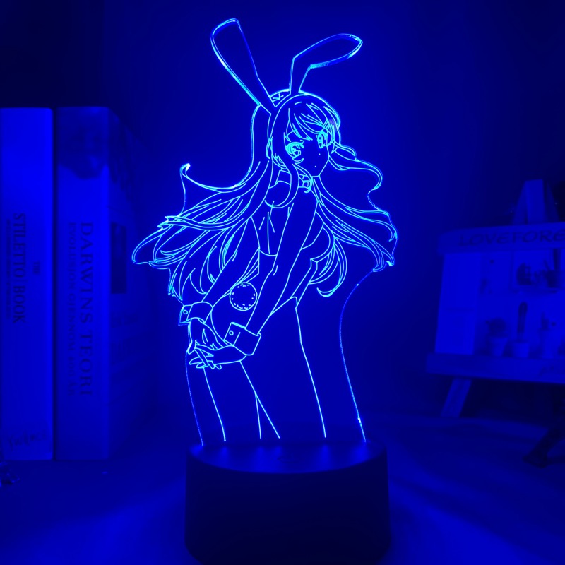 Anime Lamp: Mai Sakurajima Inspired Night Light | Rascal Does Not Dream Of Bunny Girl Senpai Anime GiftsCopy)