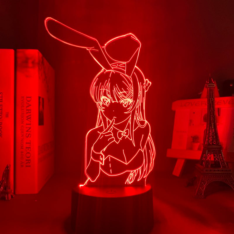 Anime Lamp: Mai Sakurajima Inspired Night Light | Rascal Does Not Dream Of Bunny Girl Senpai Anime GiftsCopy)