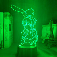 Anime Lamp: Mai Sakurajima Inspired Night Light | Rascal Does Not Dream Of Bunny Girl Senpai Anime GiftsCopy)