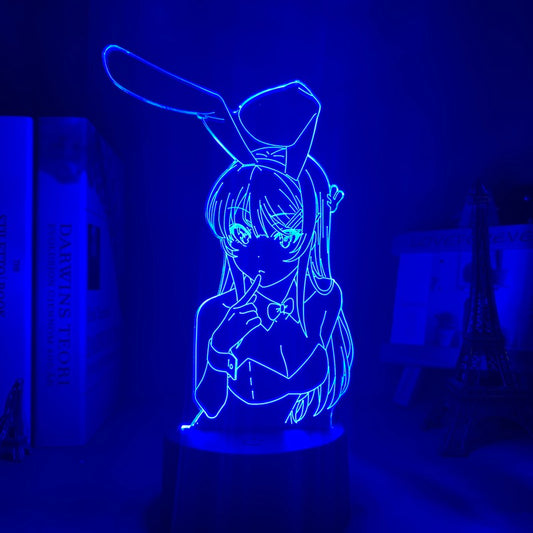 Anime Lamp: Mai Sakurajima Inspired Night Light | Rascal Does Not Dream Of Bunny Girl Senpai Anime GiftsCopy)