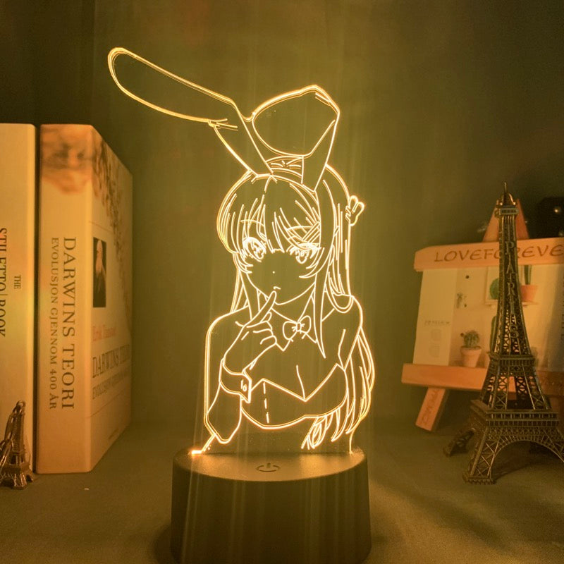 Anime Lamp: Mai Sakurajima Inspired Night Light | Rascal Does Not Dream Of Bunny Girl Senpai Anime GiftsCopy)