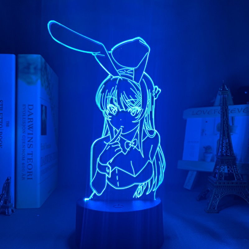 Anime Lamp: Mai Sakurajima Inspired Night Light | Rascal Does Not Dream Of Bunny Girl Senpai Anime GiftsCopy)