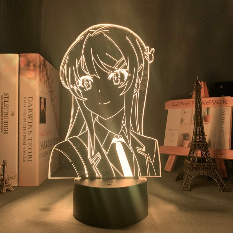 Anime Lamp: Mai Sakurajima Inspired Night Light | Rascal Does Not Dream Of Bunny Girl Senpai Anime Gifts