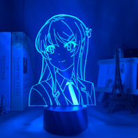 Anime Lamp: Mai Sakurajima Inspired Night Light | Rascal Does Not Dream Of Bunny Girl Senpai Anime Gifts