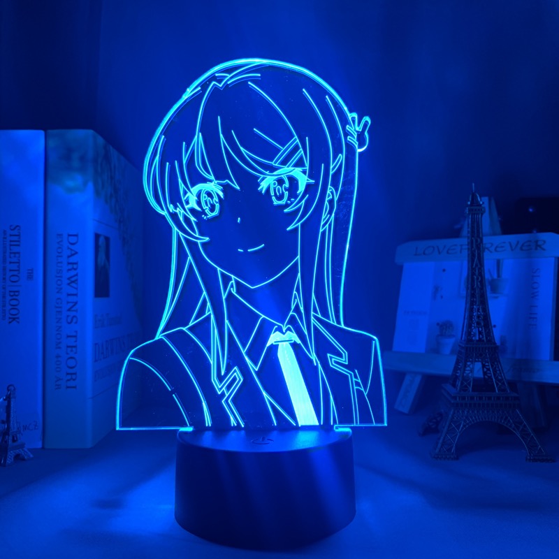 Anime Lamp: Mai Sakurajima Inspired Night Light | Rascal Does Not Dream Of Bunny Girl Senpai Anime Gifts