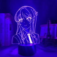 Anime Lamp: Mai Sakurajima Inspired Night Light | Rascal Does Not Dream Of Bunny Girl Senpai Anime Gifts
