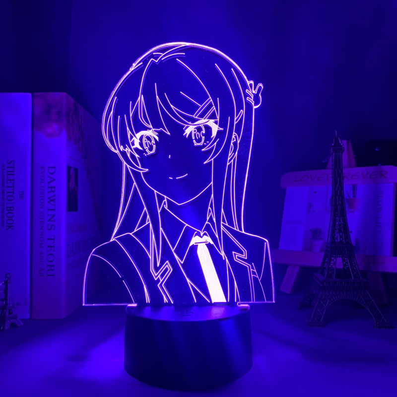 Anime Lamp: Mai Sakurajima Inspired Night Light | Rascal Does Not Dream Of Bunny Girl Senpai Anime Gifts