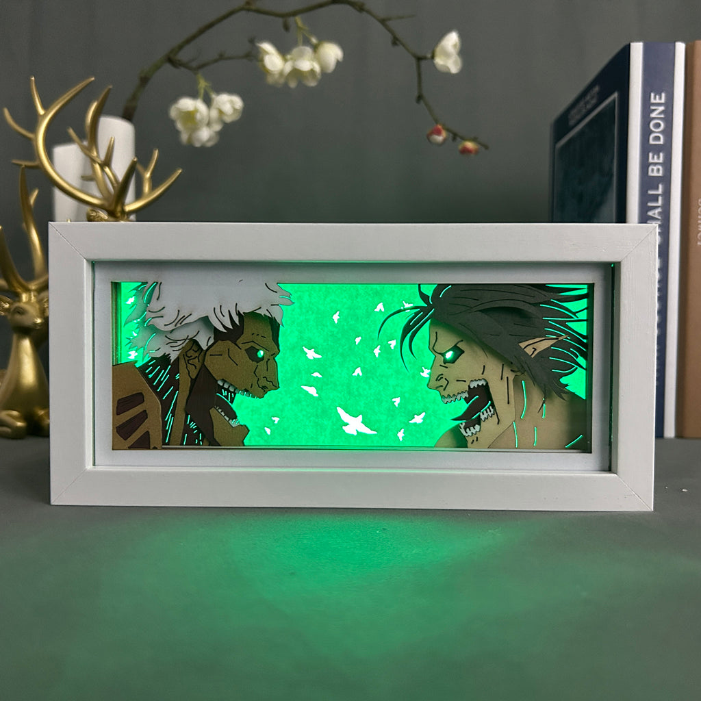 Anime Light Box: Eren Yeager x Reiner Braun Inspired | Attack on Titan Anime Gifts