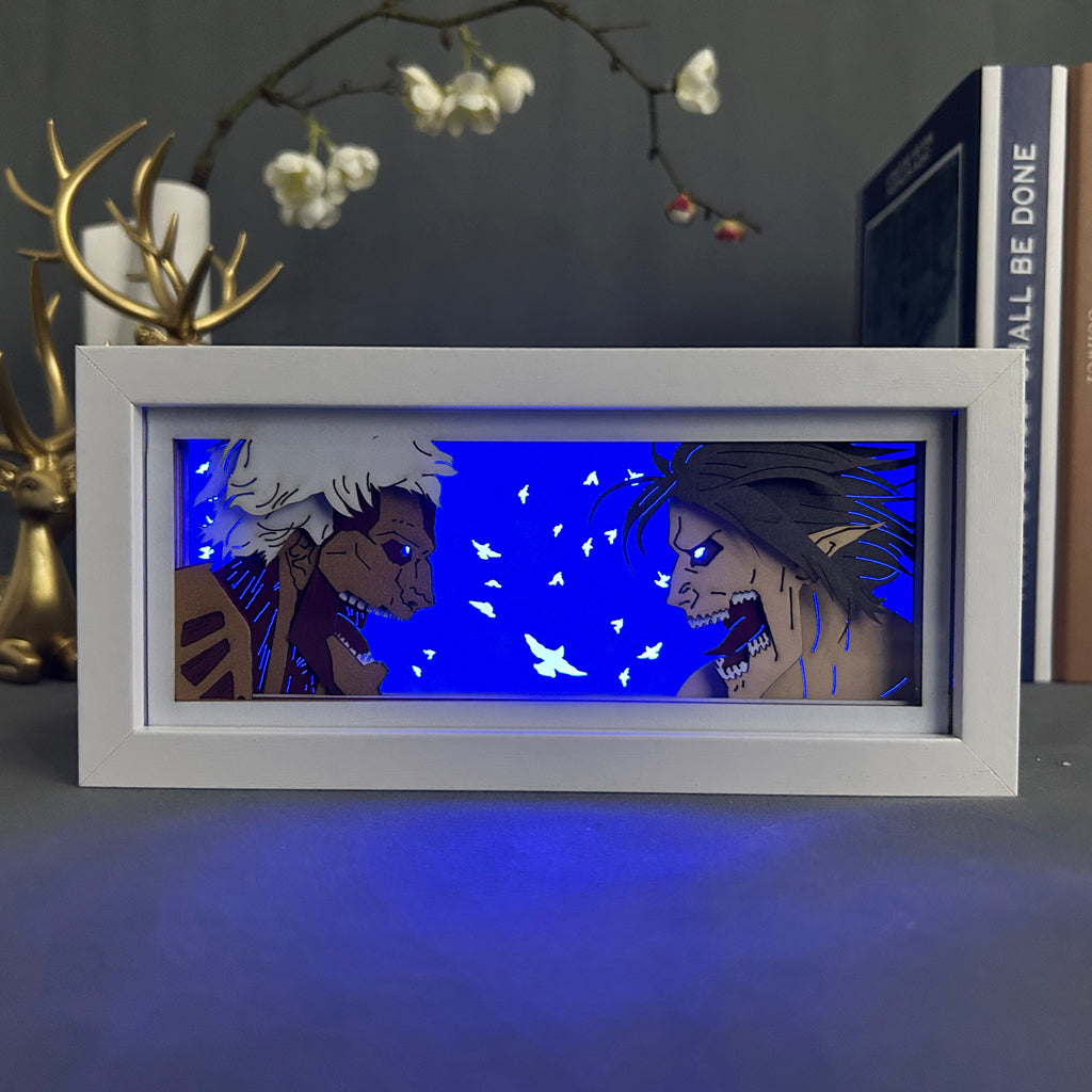 Anime Light Box: Eren Yeager x Reiner Braun Inspired | Attack on Titan Anime Gifts